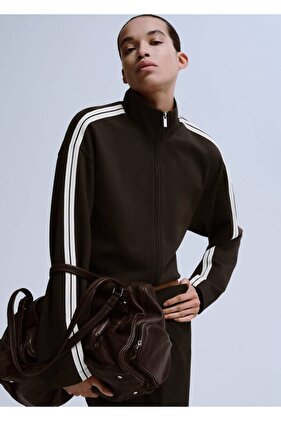 Kontrast çizgili sweatshirt