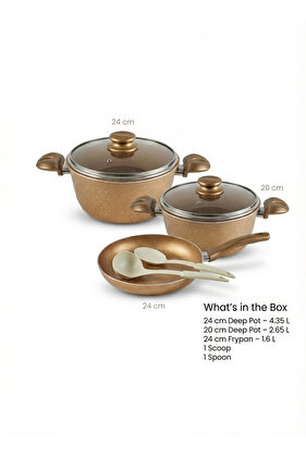 Homemaker 7-Piece Granite Eva Non-Stick Cookware Set – Brown