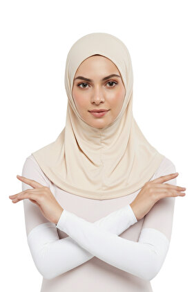 Pratik Tesettür Kolluk Penye Namaz Kolluğu Düz Beyaz
