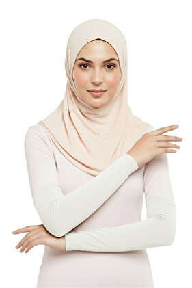 Pratik Tesettür Kolluk Penye Namaz Kolluğu Düz Ekru