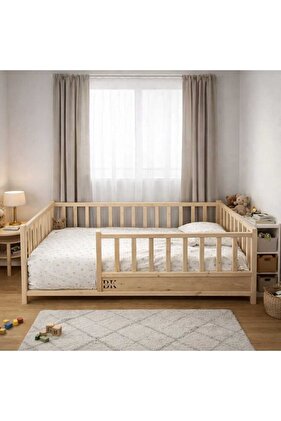 Kahverengi Roofless Montessori Bebek Ve Çocuk Karyolası