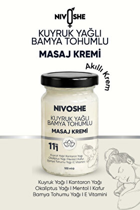 Kuyruk Yağlı Bamya Tohumlu Rahatlatıcı Bel, Boyun, Kol, Sırt, Diz, İçin Ağrı ve Akıllı Masaj Kremi