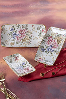 طقم أطباق قارب روزا مكون من 3 قطع HCA-06412