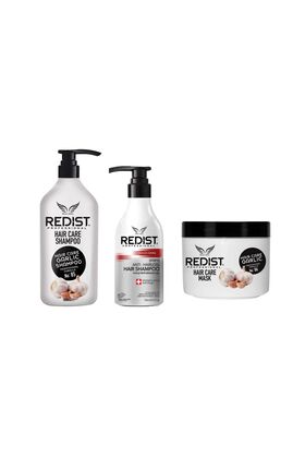 growth and regeneration set: Garlic shampoo 1L, Anti-hair loss shampoo 500 ml, Garlic mask 475 ml