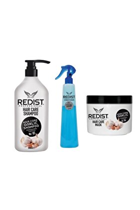 growth and regeneration package: Garlic shampoo 1L, Biphasic conditioner 400 ml, Garlic mask 475ml