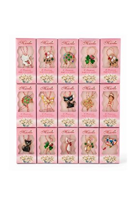 Set de 30 de broșe metalice cu mărțișor în cutie specială cu mesaj, cadou de 1 Martie 11x5 cm CasaShop®