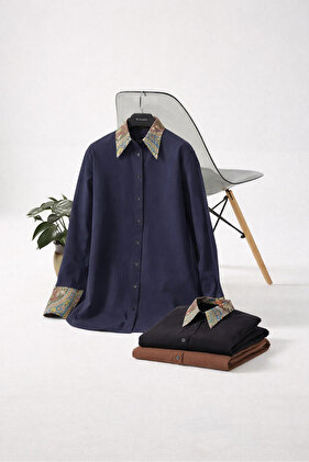 Shirt with Ethnic Pattern Detail