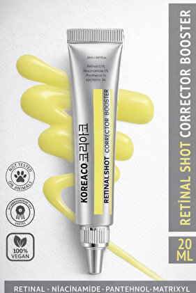 Retinal (%0,1) Shot Corrector Booster Krem 20 ml | Niacinamide %5 Pantehnol %1 Matrixyl %3