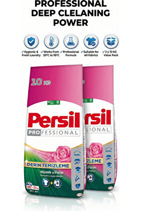 Detergent de rufe profesional cu pudră de trandafir 2 x 10 kg (122 spălări)