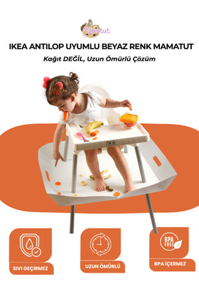 BEYAZ Ikeaantilop Uyumlu, Sıvı Geçirmez, Kolay Silinir, Dayanıklı, Uzun Ömürlü BEYAZ RENK