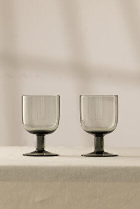 Shadow Handmade Self-Colored Set of 2 Ice Cream Cups Smoked 320 Cc