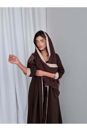 MWT778 - عباية كريب مع تدخيلة لنن