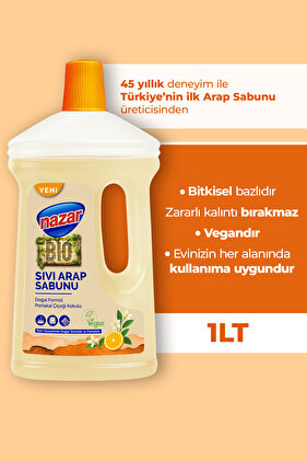 Sıvı Arap Sabunu - %100 Doğal ve Güçlü Temizlik, Portakal Çiçeği Kokulu Sıvı Arap Sabunu 1000 ml