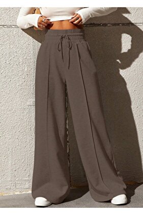 Pantaloni de trening pentru femei, cu talie extra înaltă, cu picior larg și evazat