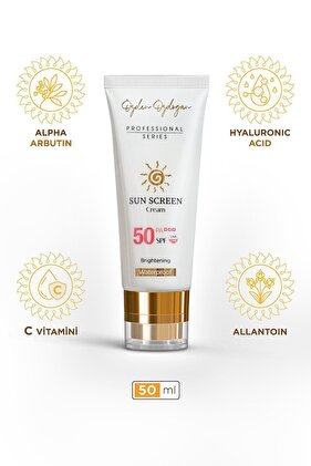 Yüksek Korumalı Leke Karşıtı, Aydınlatıcı, Waterproof Spf 50+ Yüz Güneş Kremi 50ml