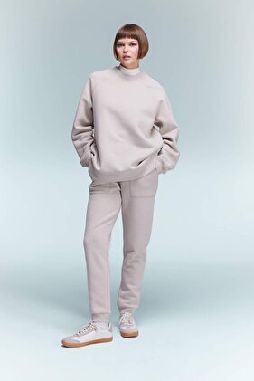 Regular Fit Jogger Kışlık Eşofman Altı Basic Düz Beli Lastikli Bağcıklı Cepli V2699AZ23WN