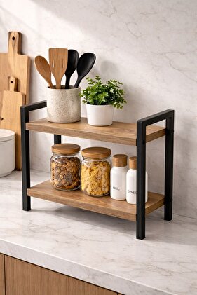 Multi-Purpose 2-Tier Organizer Home Corner Jar Storage Container Spice Organizer Spice Rack 24cm