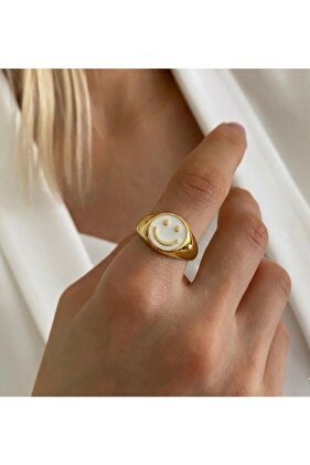Beyaz Smile Yüzük - Ayarlanabilir