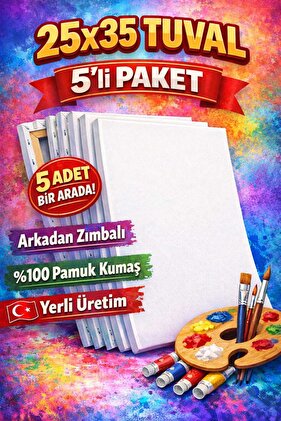 25 X 35 Cm Arkadan Zımbalı 5 Li Paket Tual