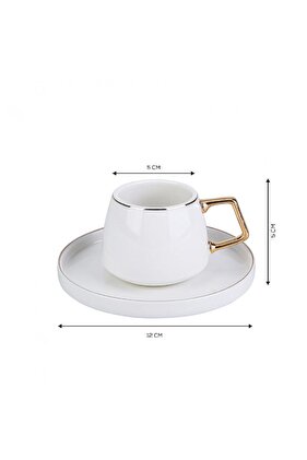 Saturn 6 Kişilik Kahve Fincanı Takımı 100 ml Gold
