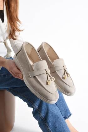 Günlük Giymelik Kadin Loafer Suet Ayakkabı Rumgayshoes
