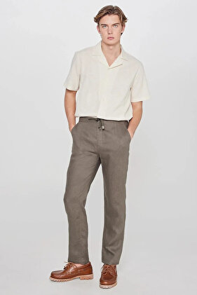 Khaki-Leinenhose für Herren L2610018801