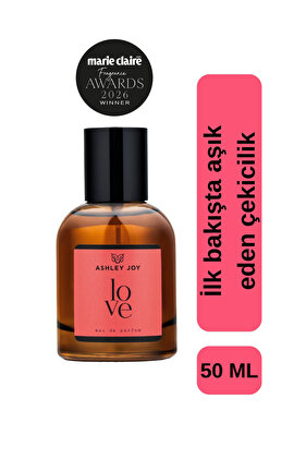 Love Kadın Parfüm EDP 50 ML | Oryantal & Çiçeksi | Zencefil, Yasemin, Paçuli | Amber Renkli Cam Şişe