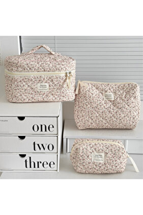 Handbag Pink Women's Floral Print Cosmetic Bag Handbag Travel Storage Bag Cosmetic Storage Bag Large