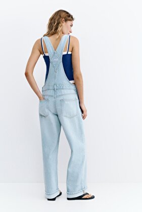 Uzun denim tulum