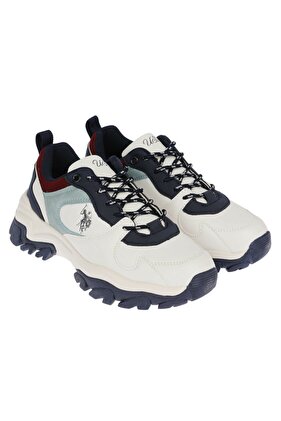 يو اس بولو اسنحذاء رياضي كاجوال باللون الأبيض الداكن