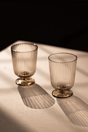 Splendid Handmade Self-Colored Set of 2 Ice Cream Cups Taupe Color 300 cc