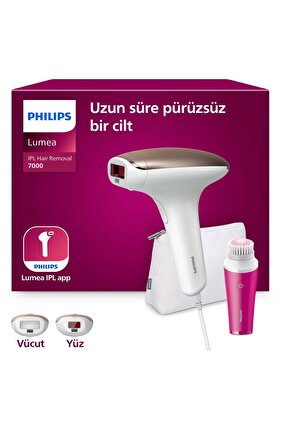Lumea 7000 Serisi BRI924/00 IPL Tüy Alma,Yüz Temizleme Cihazı, Vücut ve Yüz, 2 Başlık, Çanta