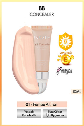 Bb Concealer Spf 15 Yoğun Kapatıcı Metal Başlıklı Göz Altı Kapatıcısı - 01 Açık