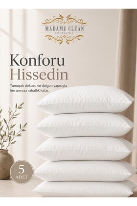 5 Adet Antialerjik 50x70 Boncuk Slikon Yastık 1000 Gr/