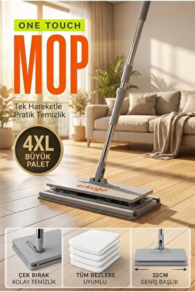 Otomatik Paspas, Temizlik Seti, Kolay Mop, Silme Bezli Paspas , Click Mop, One Touch Mop