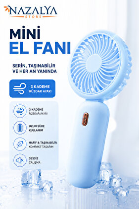 Taşınılabilir Şarjlı El ve Masa Fanı - Mini Vantilatör Soğutucu