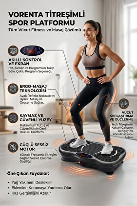 Fit Plus Yüksek Titreşimli 5 Programlı Spor Kondisyon Aleti ve Egzersiz Aleti