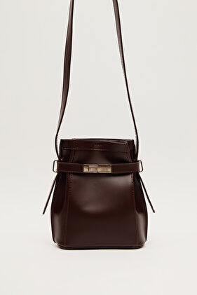 Milo Leather Baguette Bag Brown