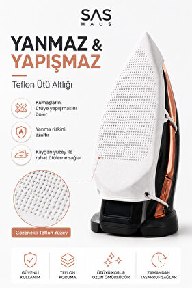 Teflon Ütü Altlığı Yanmaz Parlama Önleyici Ütü Koruma Aparatı Kaygan Taban Tüm Ütülerle Uyumlu