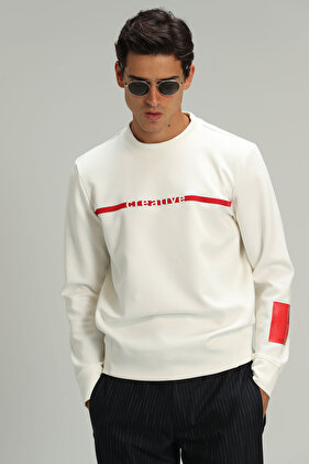 Based Erkek Sweatshirt Kırık Beyaz