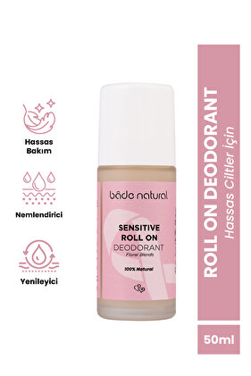 Doğal Roll On Floral Blends Deodorant Hassas Ciltler İçin Ter Kokusu Önleyici Vegan 50 ml