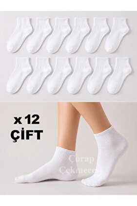 Pack of 12 College Socks Model White