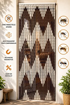 Perdea Muste, Plastic, PVC, cu Bara Perdea Usa Impotriva Insectelor, Inele din Plastic, 90X200 CM