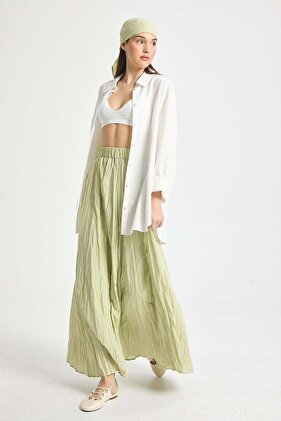 Yues Vual Fringed Skirt Çağla 29062