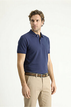 Polo Yaka Slim Fit Nakışlı %100 Pamuk Tişört