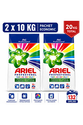 Detergent pudră profesional pentru rufe 2 x 10 kg 132 spălări pentru rufe colorate