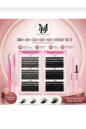 DIY Kirpik - Takma Kirpik 600 Adet Kirpik Seti Kitap Model 30-40-50-60-80-100 D Farklı Boylar