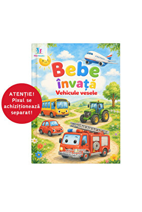 Bebe învață vehiculele vesele – Carte interactivă cu sunete, 2–3 ani, FĂRĂ PIX