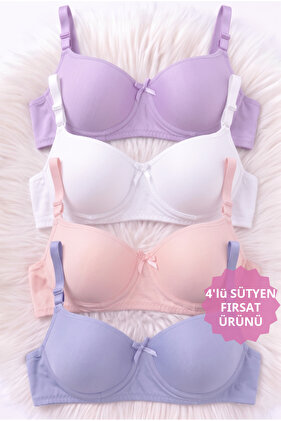 Kadın Telli Dolgusuz 4'lü Sütyen Takımı