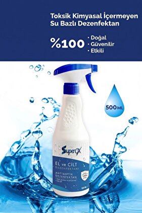Doğal ve Alkolsüz El Cilt Dezenfektanı , Hipokloröz İçeren El Dezenfektanı 500 ML